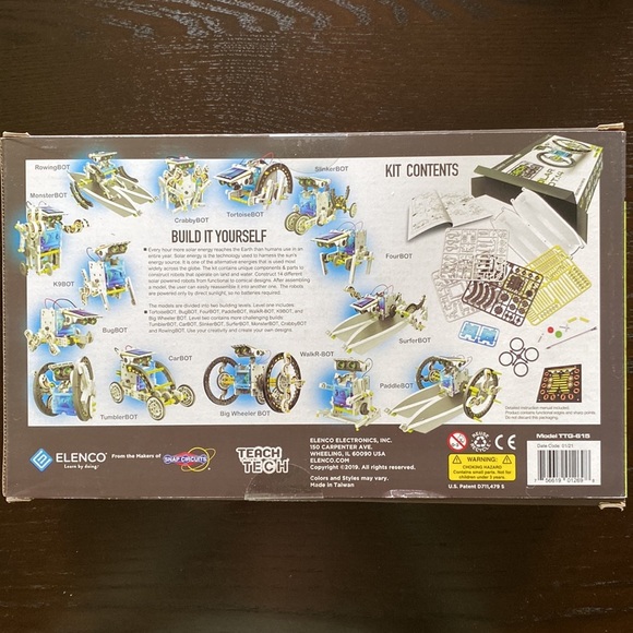 Elenco - Teach Tech Solar Bot.14 Solar Powered Robot Kit - STEM Learning - Picture 2 of 3